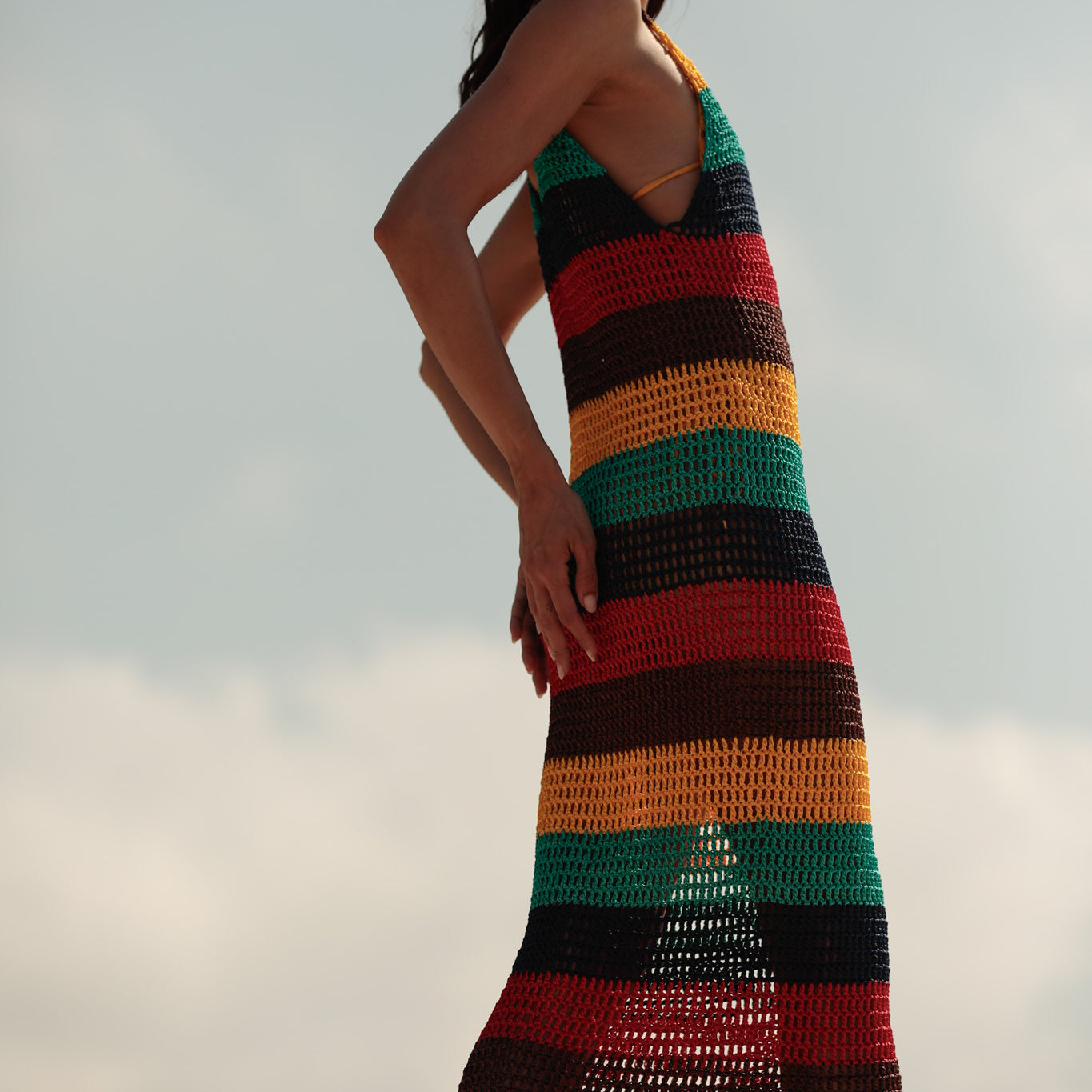Vestido Kalina Crochê Multicolor