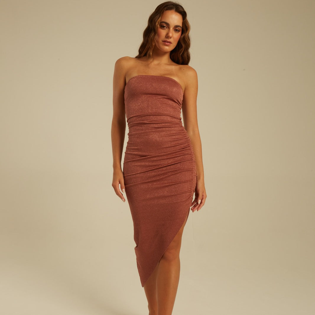 Vestido Clarita Bronze