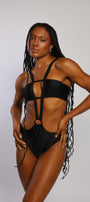 Body Celine - Lycra Brilho Preto