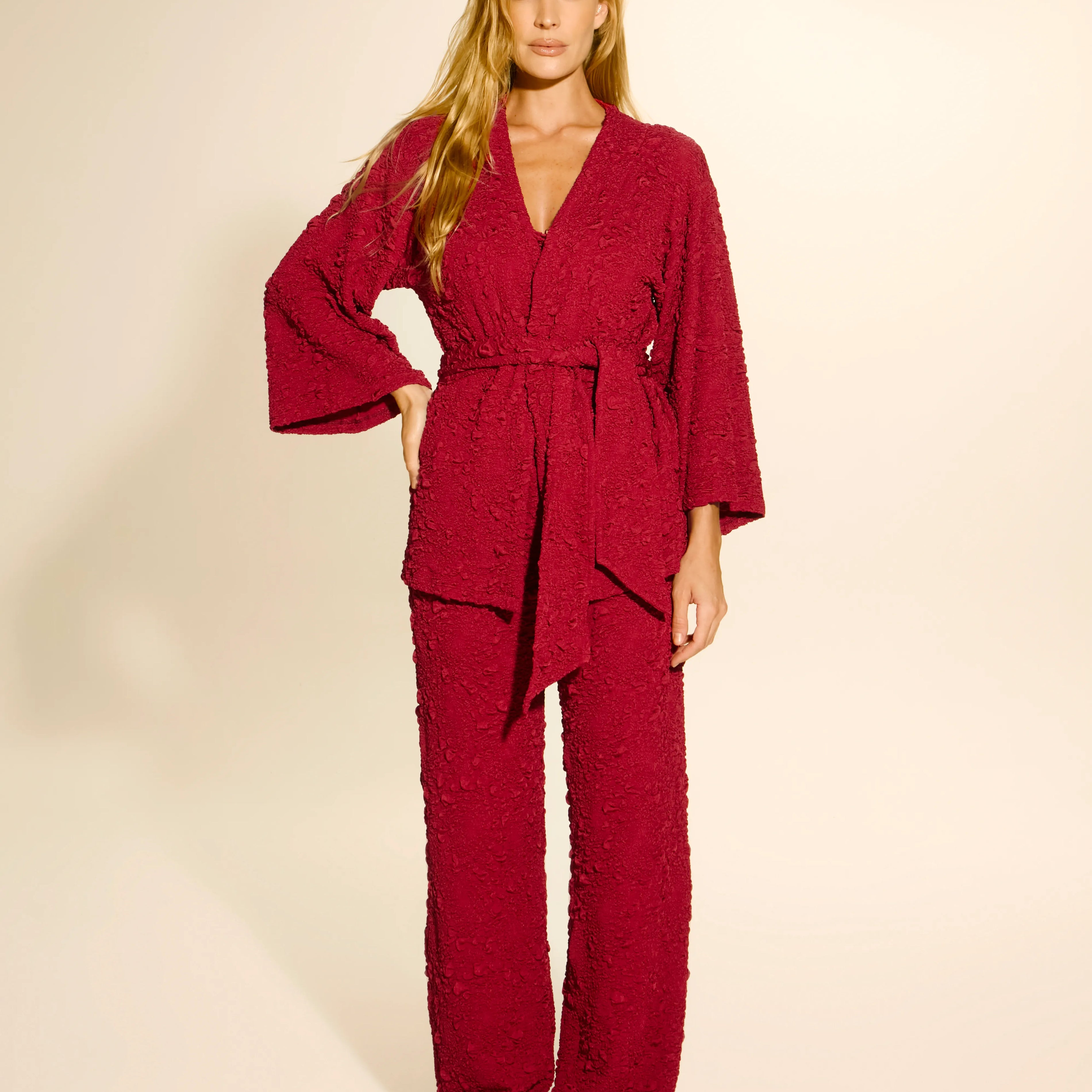 Kimono Rio Textura Carmin