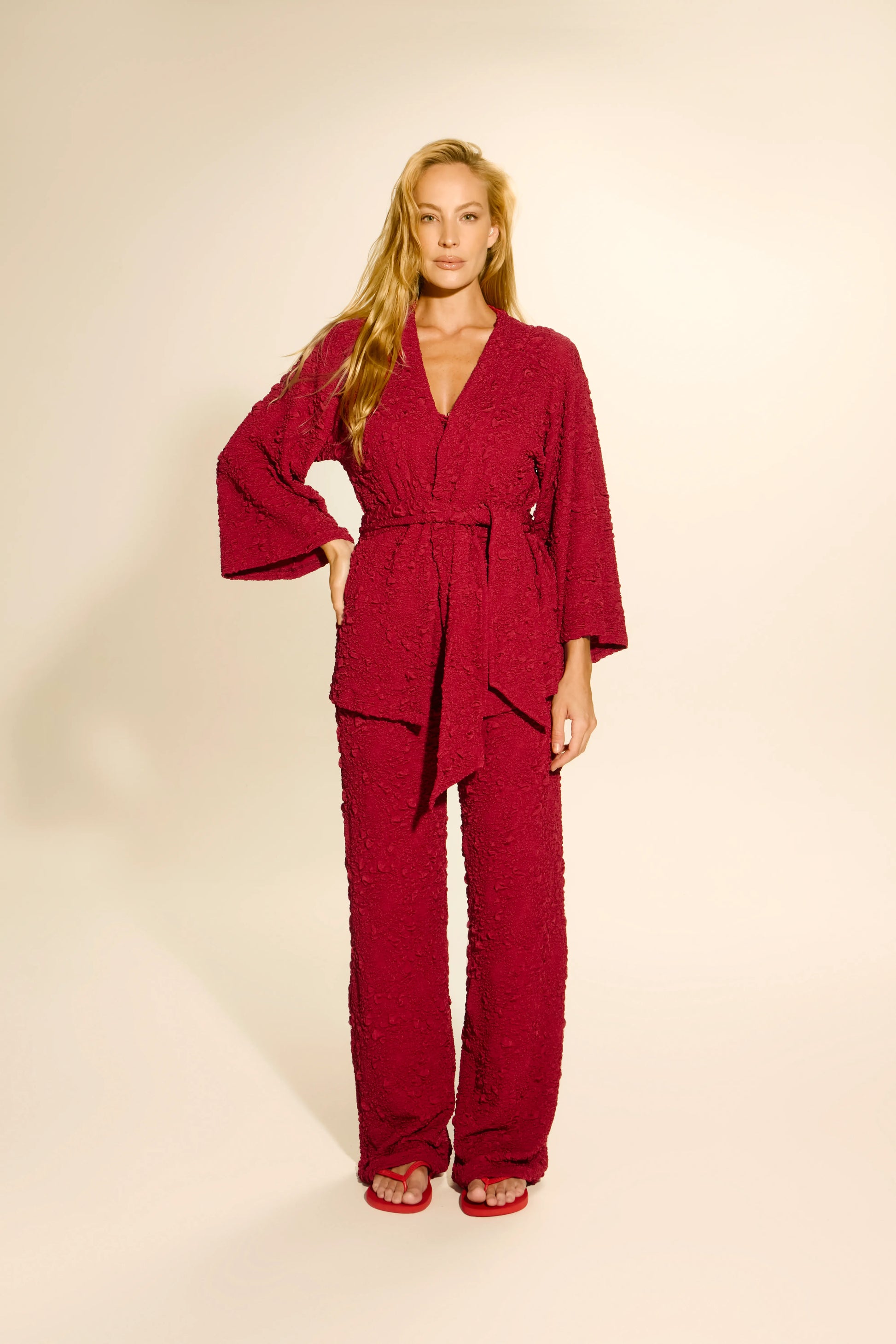 Kimono Rio Textura Carmin