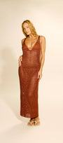 Vestido Kalina Crochê Cappuccino