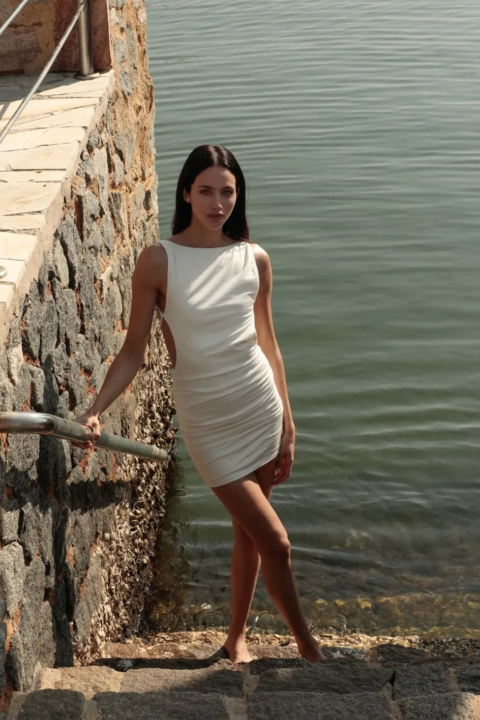 Vestido Bossa Gold Off White