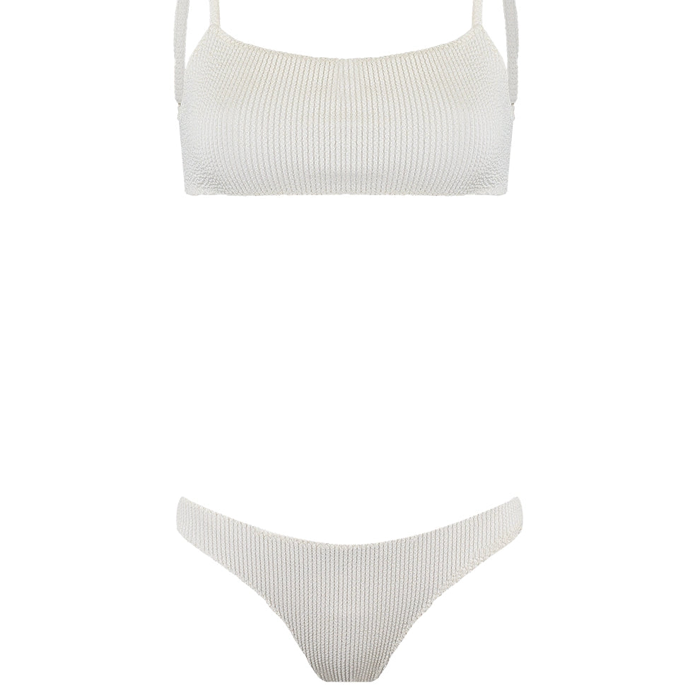 Bikini Troia Plissê Off White