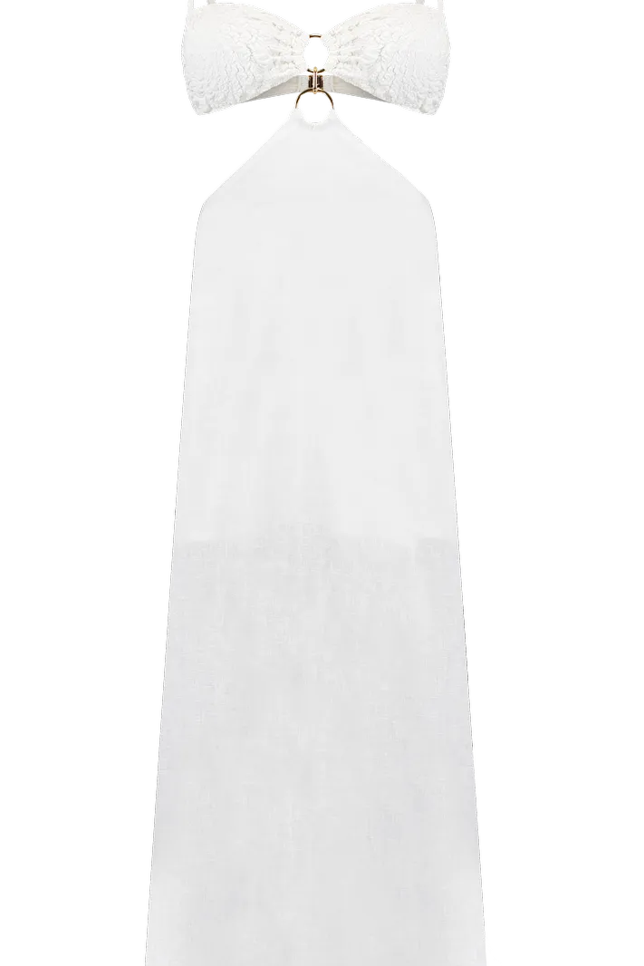 Vestido Rio Longo Textura Off White