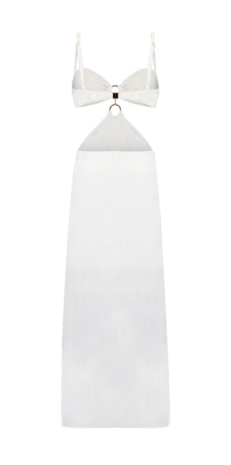 Vestido Rio Longo Textura Off White