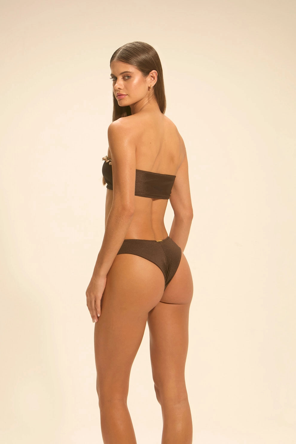 Bikini Gabi Bordado Corrente Coffee