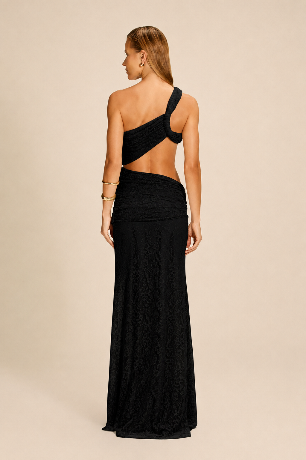 Vestido Longo Cosmo Renda Preto