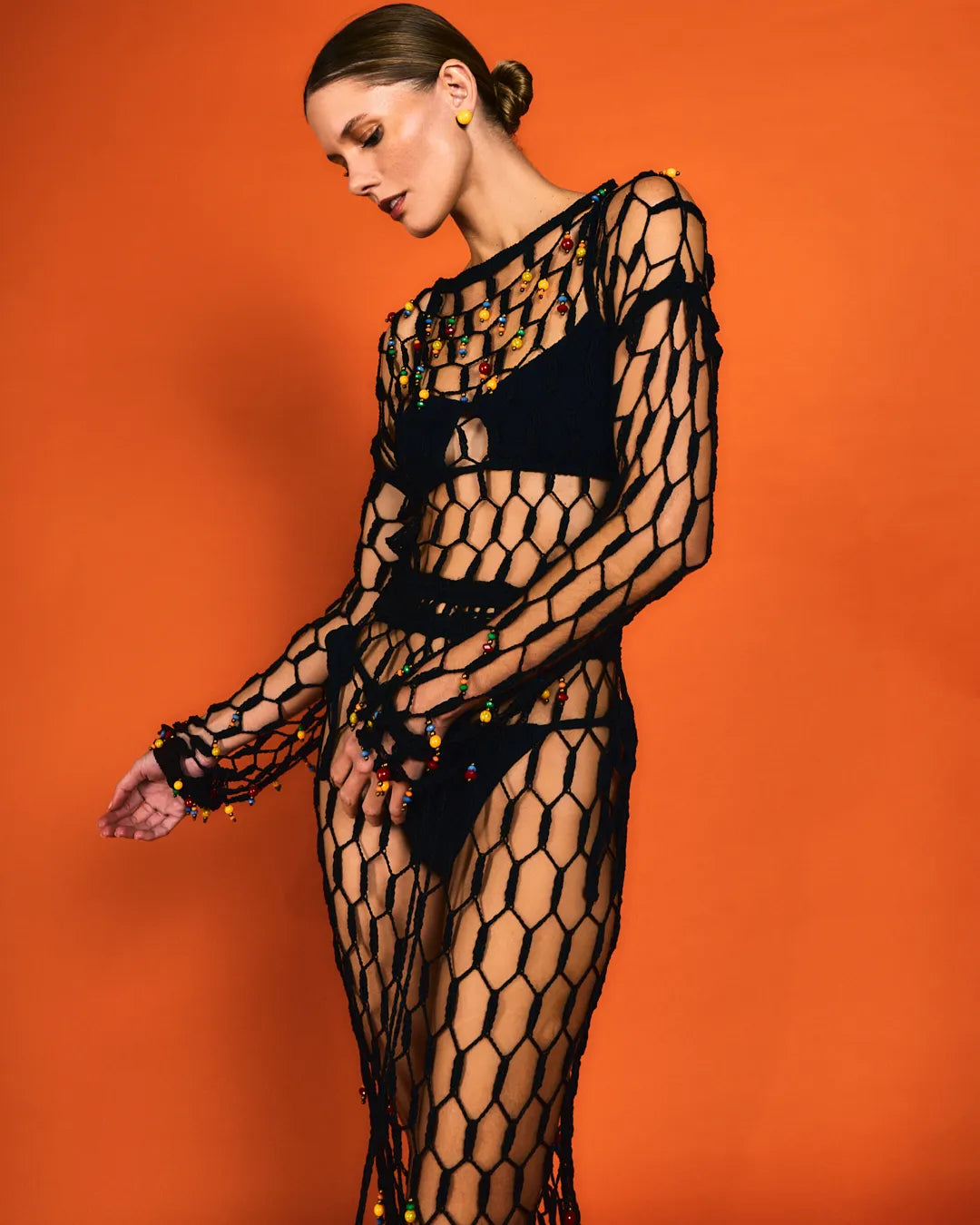 Vestido Clara Crochê Bordado Preto