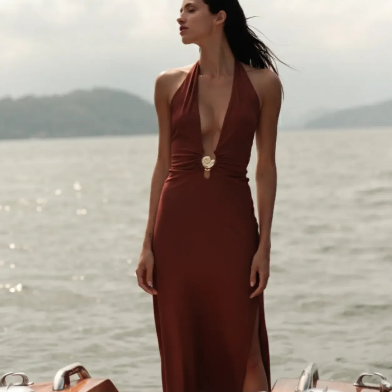 Vestido Lírios Cappuccino