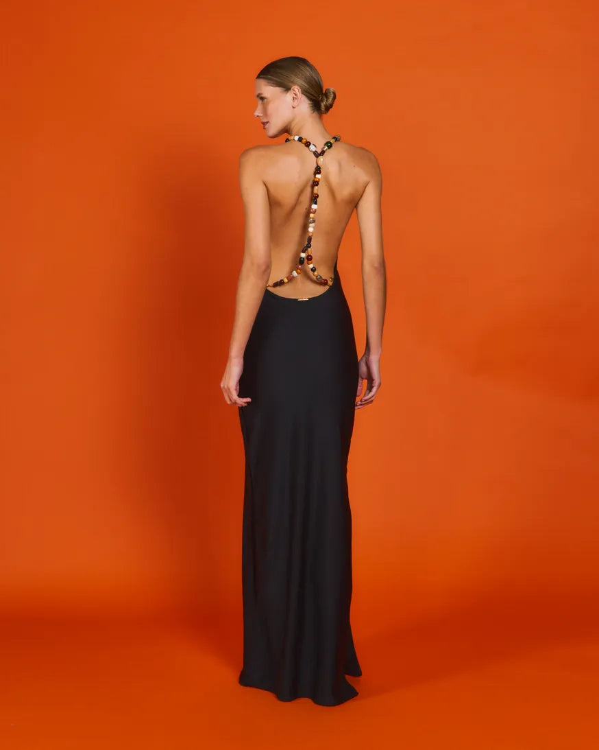 Vestido Dunas Multicolor Lycra Preto