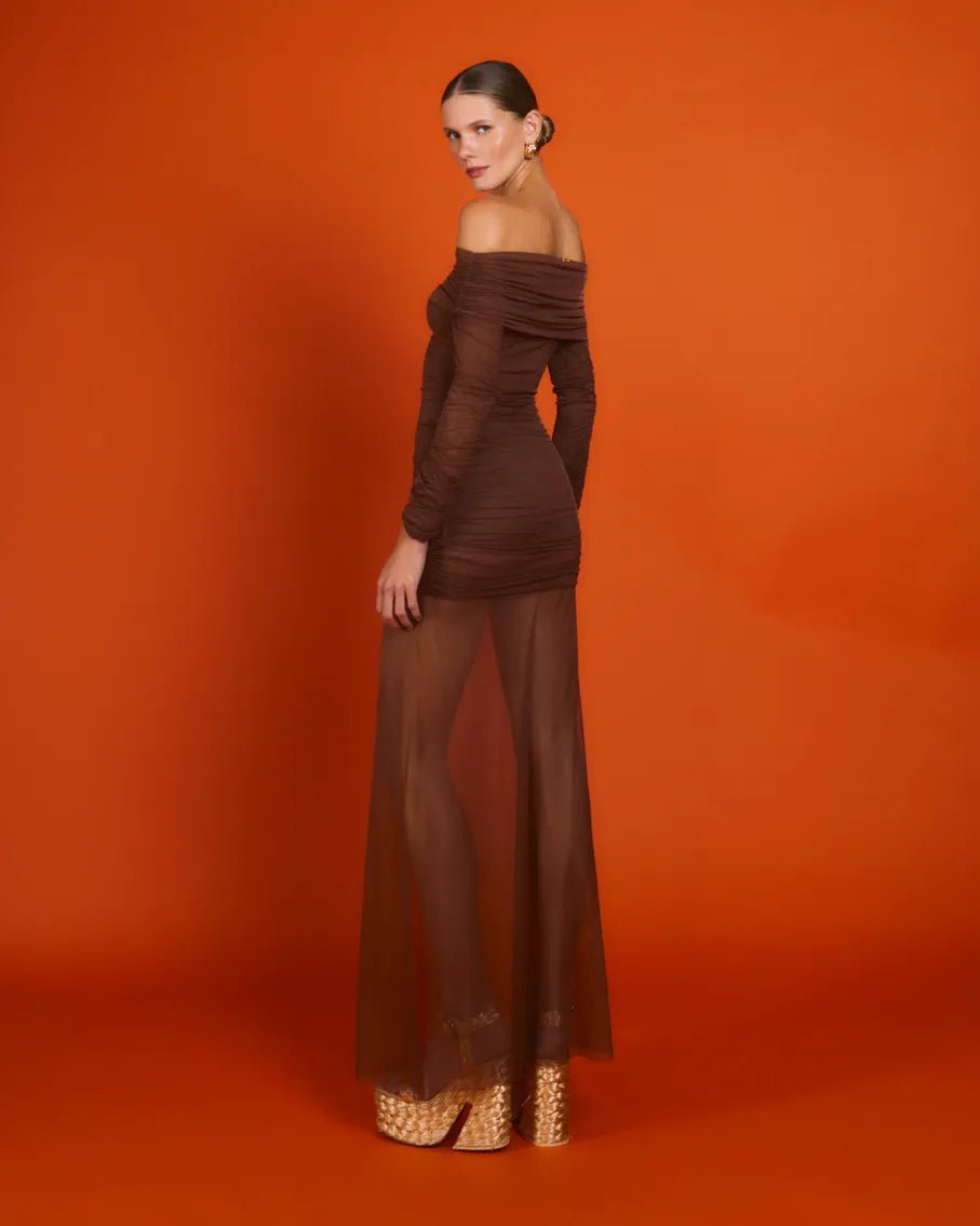 Blusa Eloá Tule Cappuccino