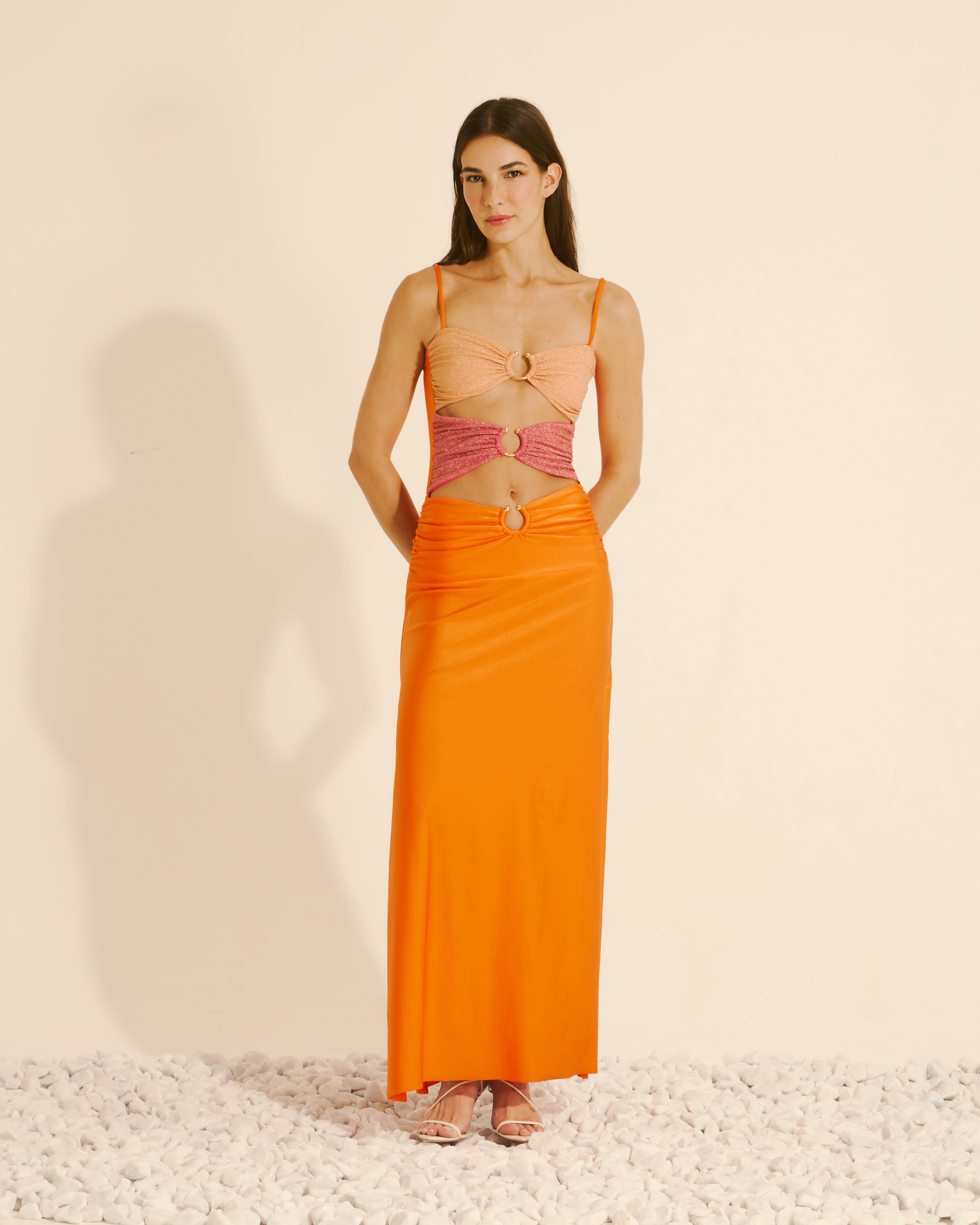 Vestido Turim Shine Tangerina