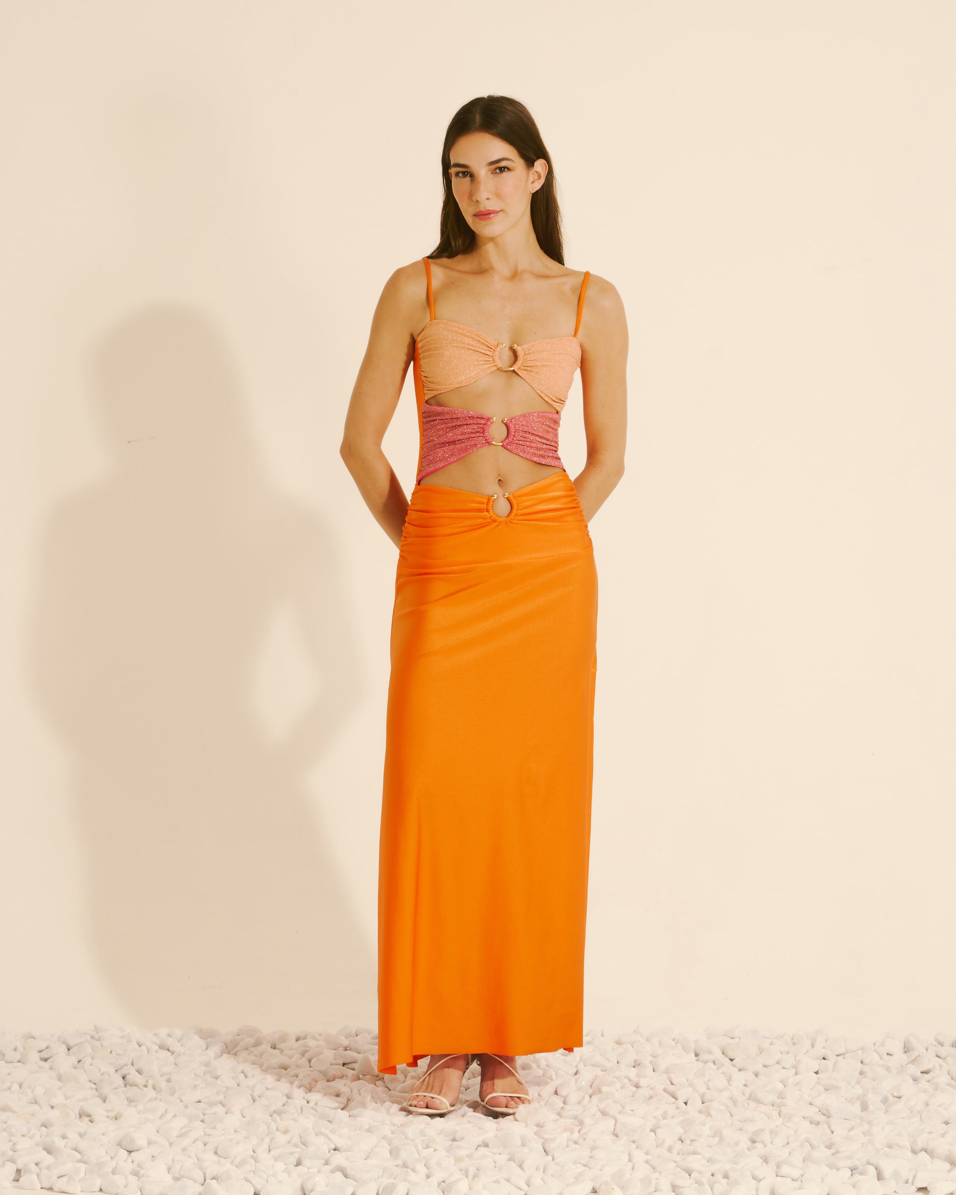 Vestido Turim Shine Tangerina