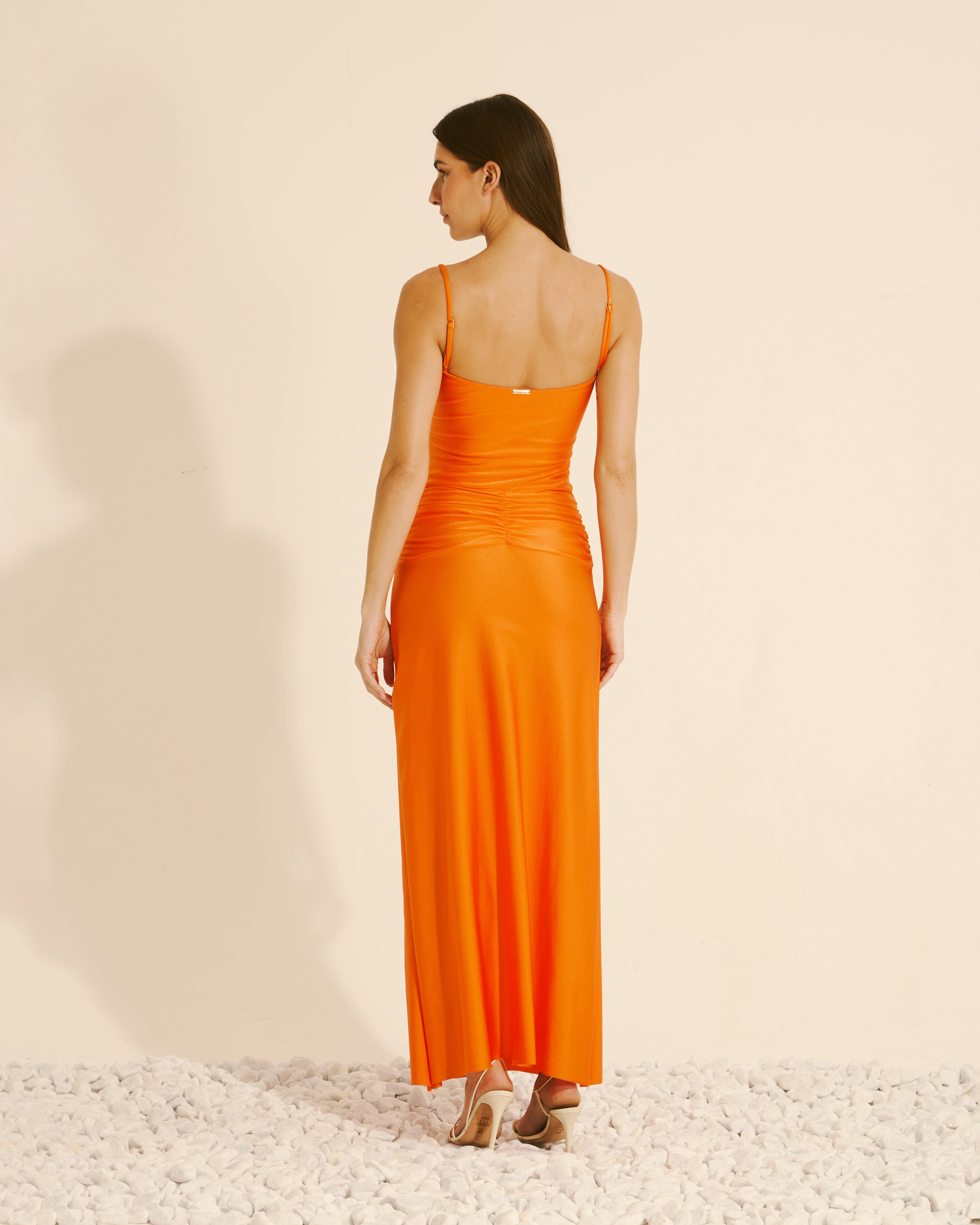 Vestido Turim Shine Tangerina