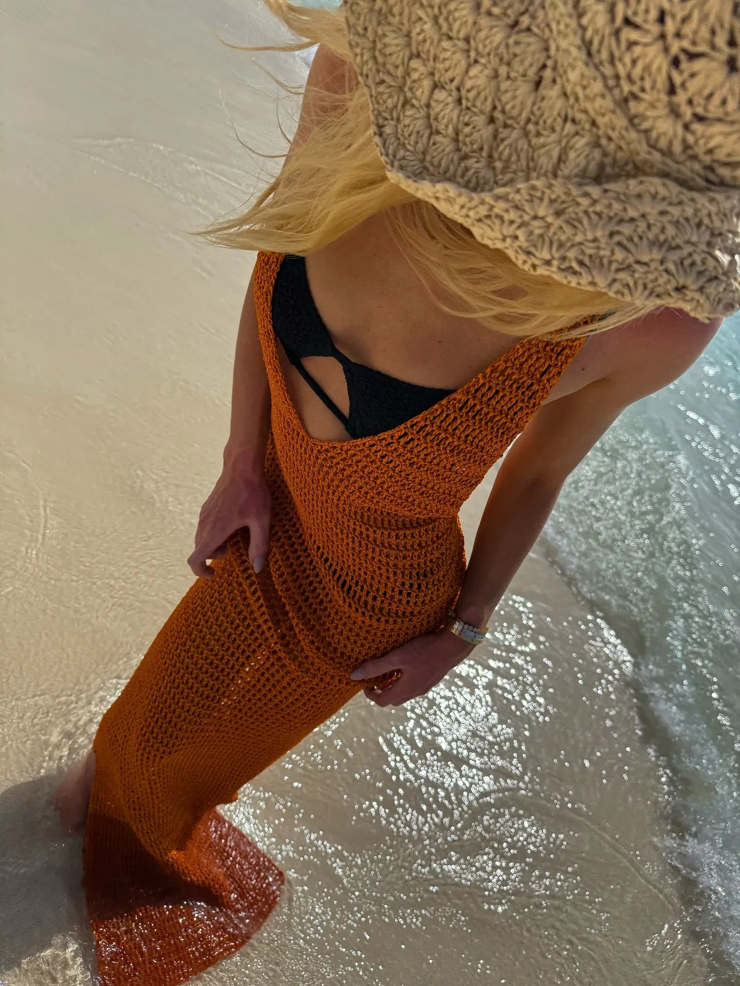 Vestido Kalina Crochê Páprica
