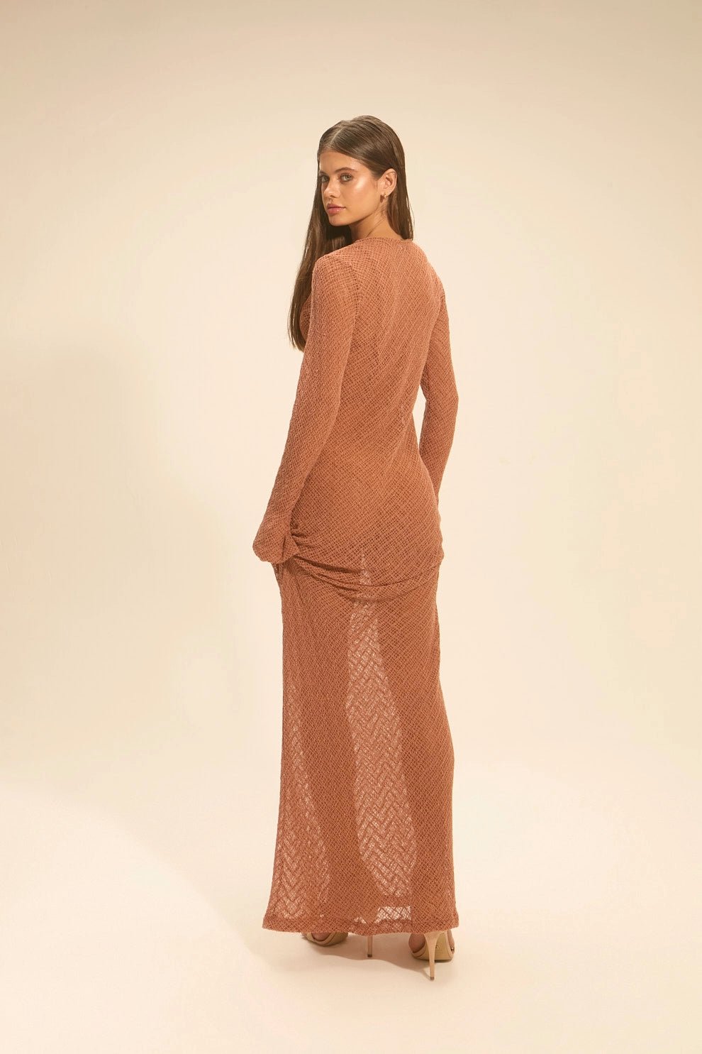 Vestido Bunny Crochet Bronze