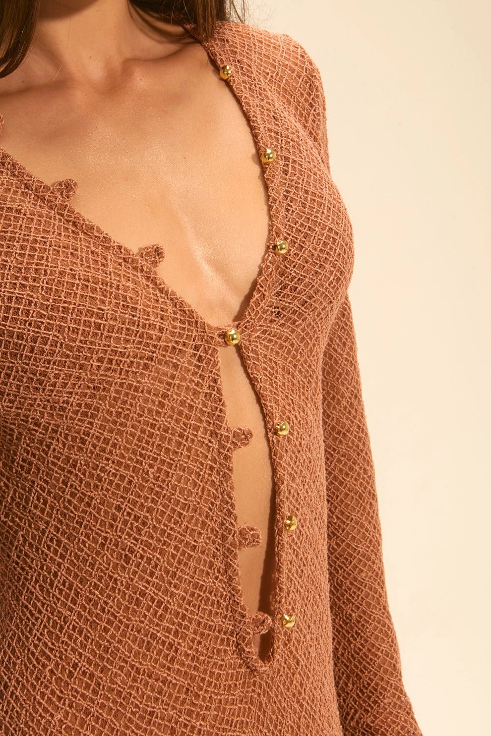 Vestido Bunny Crochet Bronze