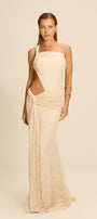 Vestido Longo Cosmo Renda Off White