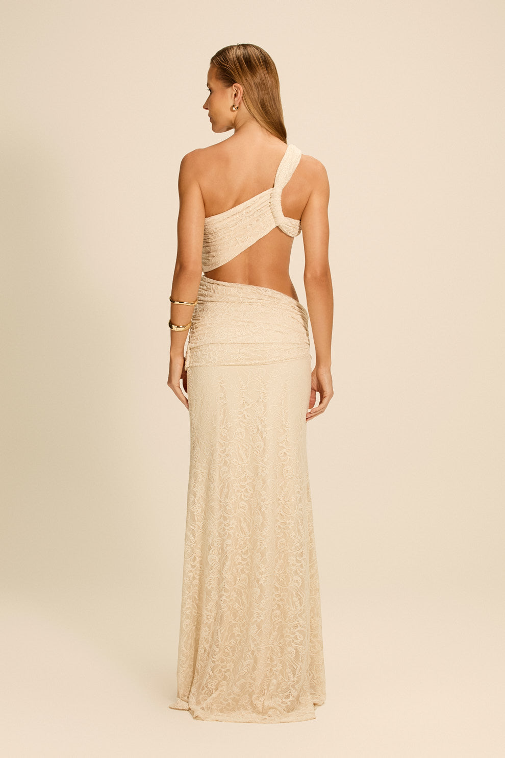 Vestido Longo Cosmo Renda Off White