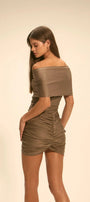 Vestido Curto Francesca Castanho