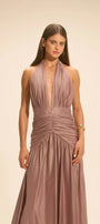 Vestido Gaia Longo Rosa