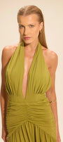 Vestido Gaia Longo Pistache