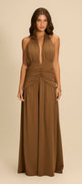 Vestido Longo Gaia Marrom