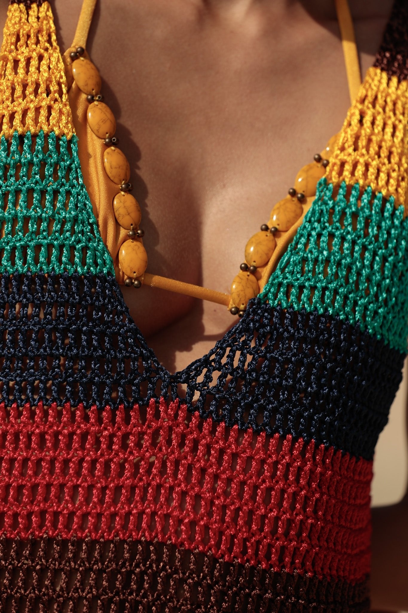 Vestido Kalina Crochê Multicolor