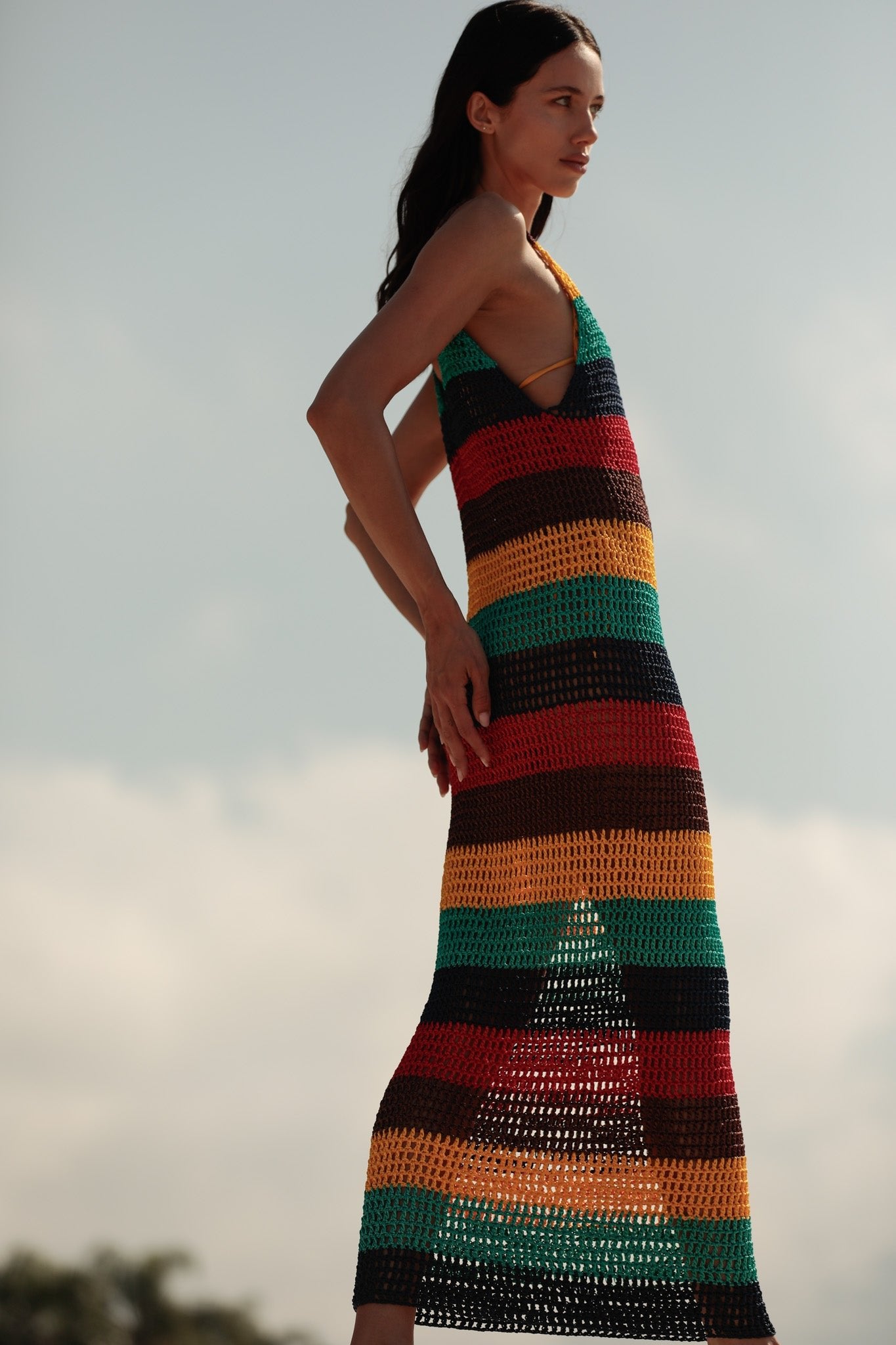 Vestido Kalina Crochê Multicolor