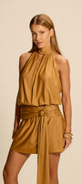 Vestido Curto Mali Caramelo