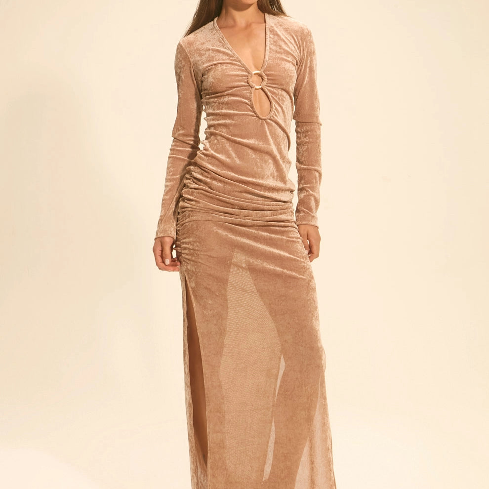 Vestido Longo Marcela Chocolate