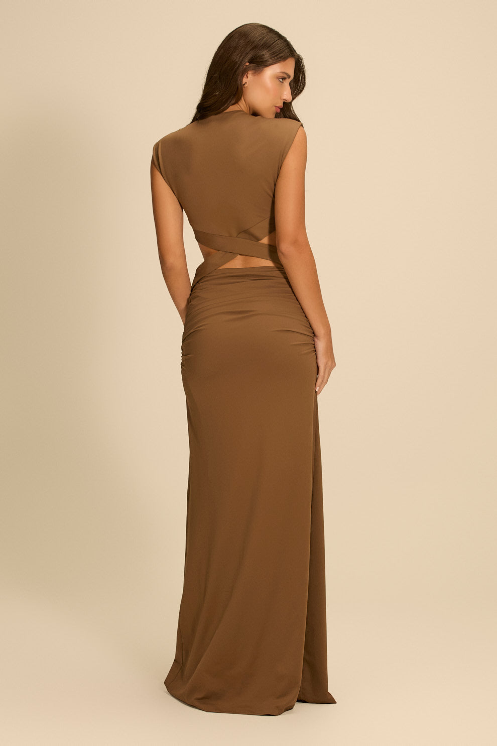 Vestido Longo Ocre Mascavo