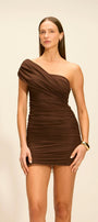 Vestido Pétala Curto Coffee