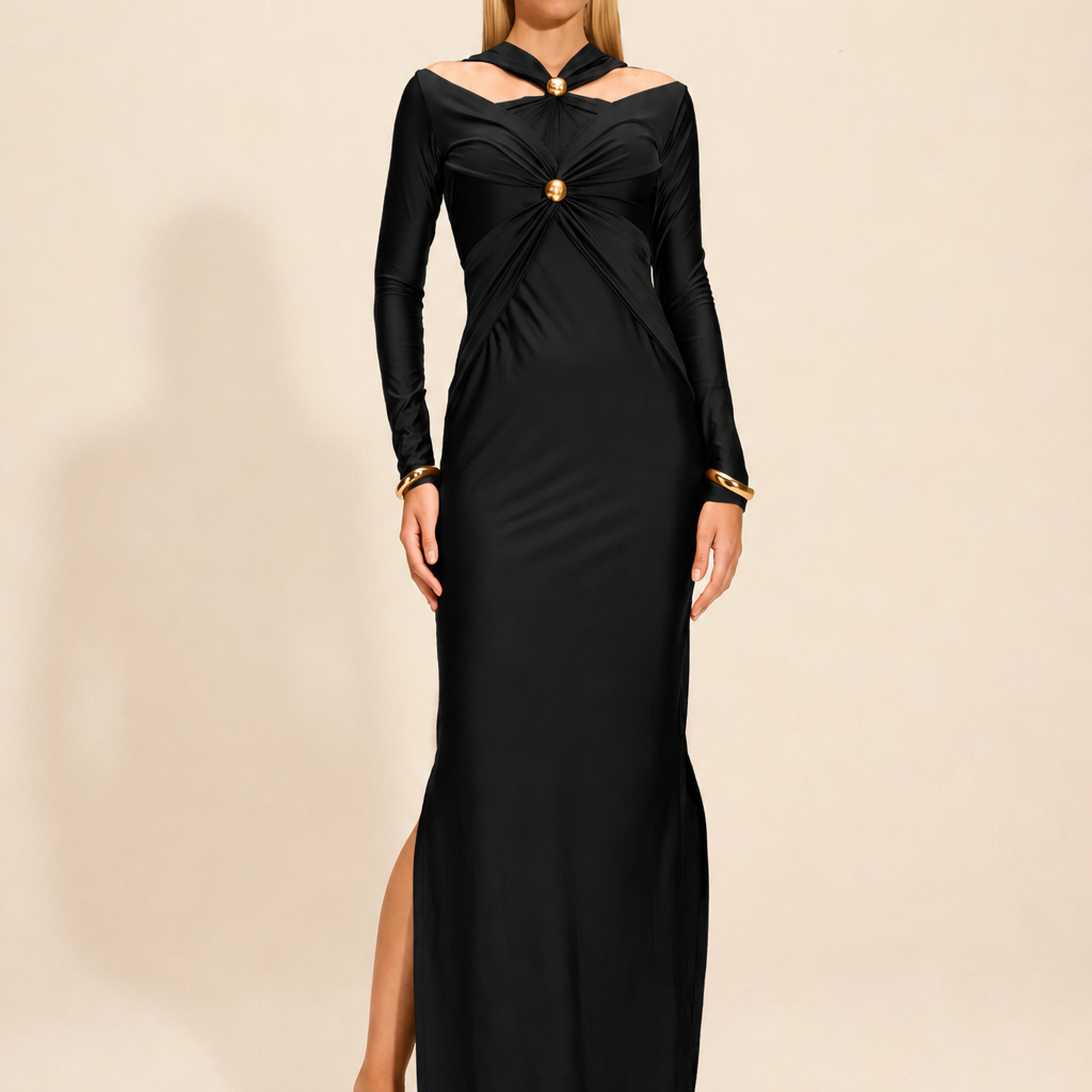 Vestido Longo Selene Preto