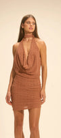Vestido Spritz Curto Bronze
