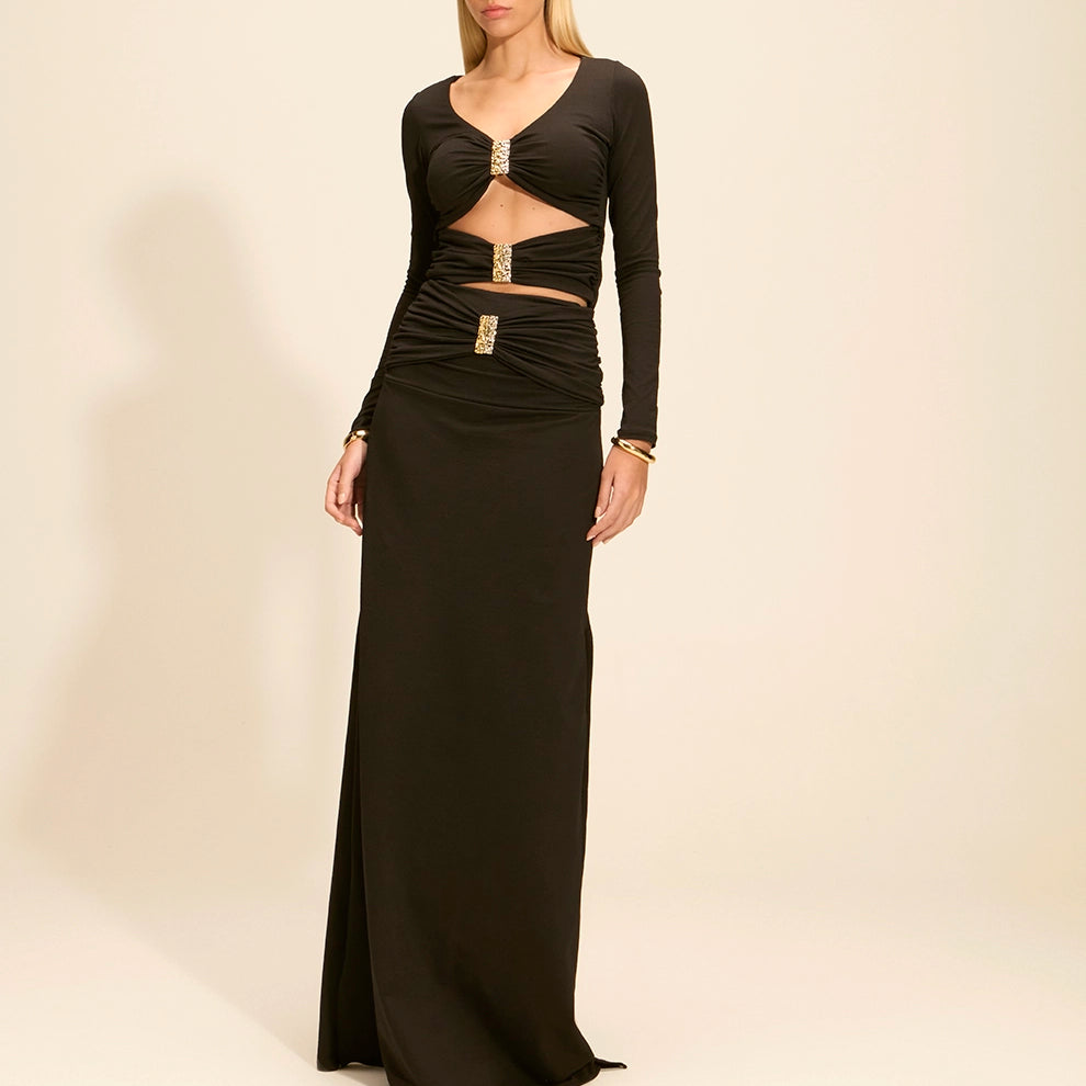 Vestido Zuri Manga Longa Preto