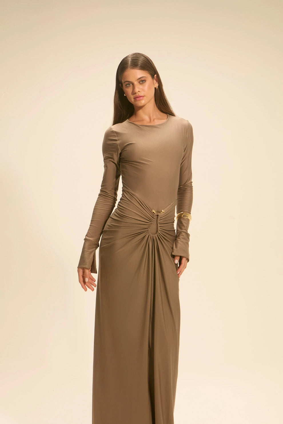 Vestido Venus Longo Castanho