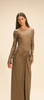 Vestido Venus Longo Castanho