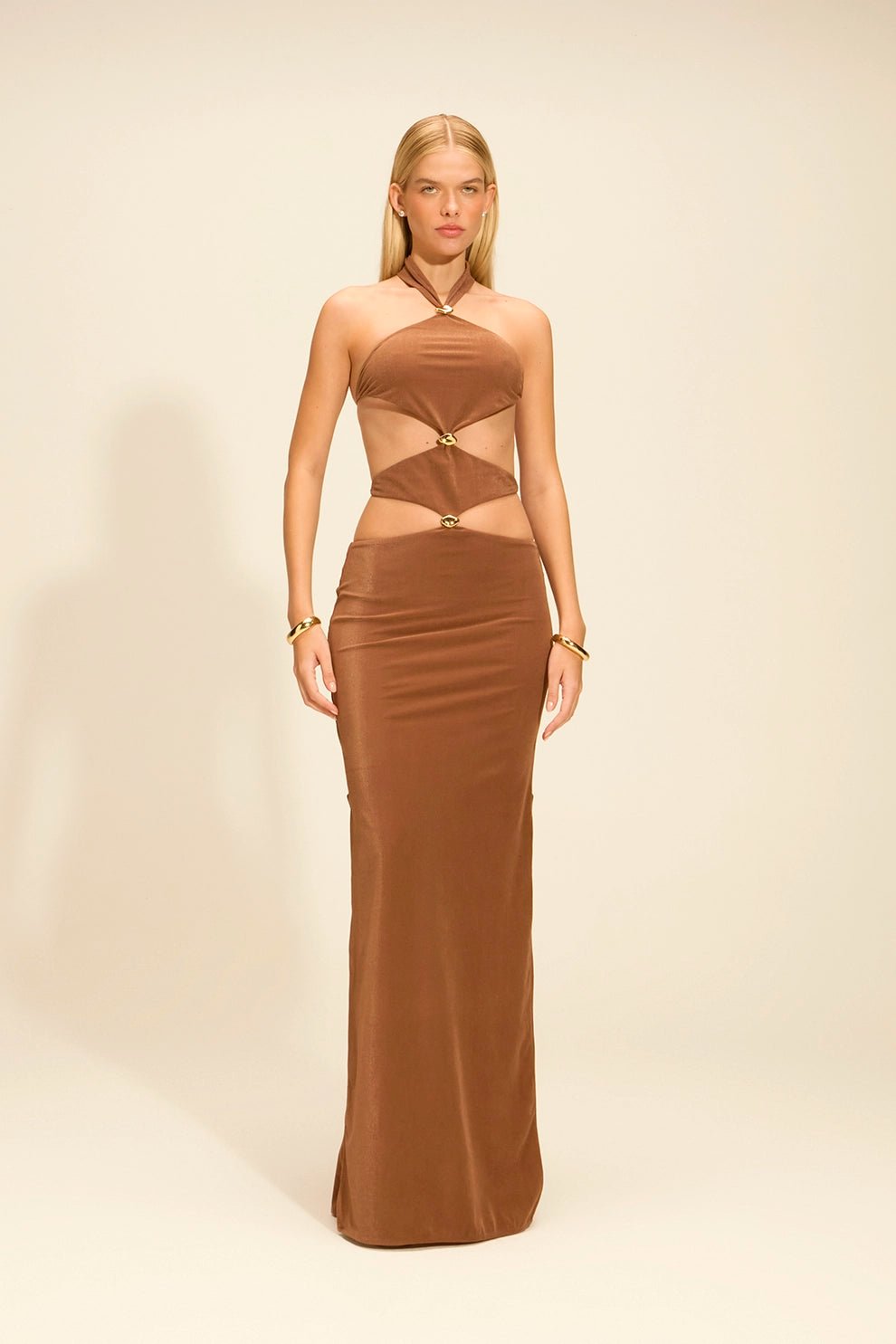 Vestido Âmbar Longo Cappuccino