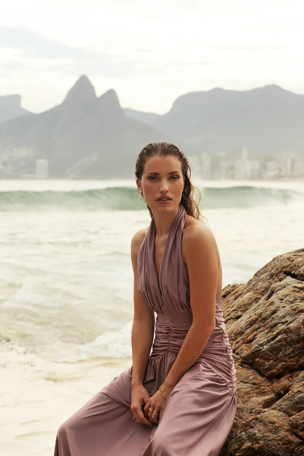 Vestido Gaia Longo Rosa