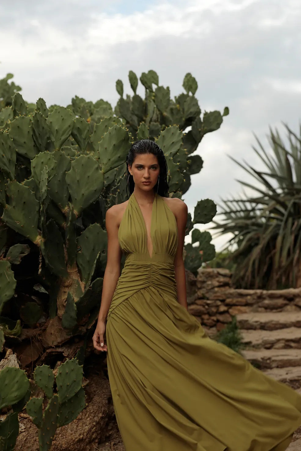 Vestido Gaia Longo Verde