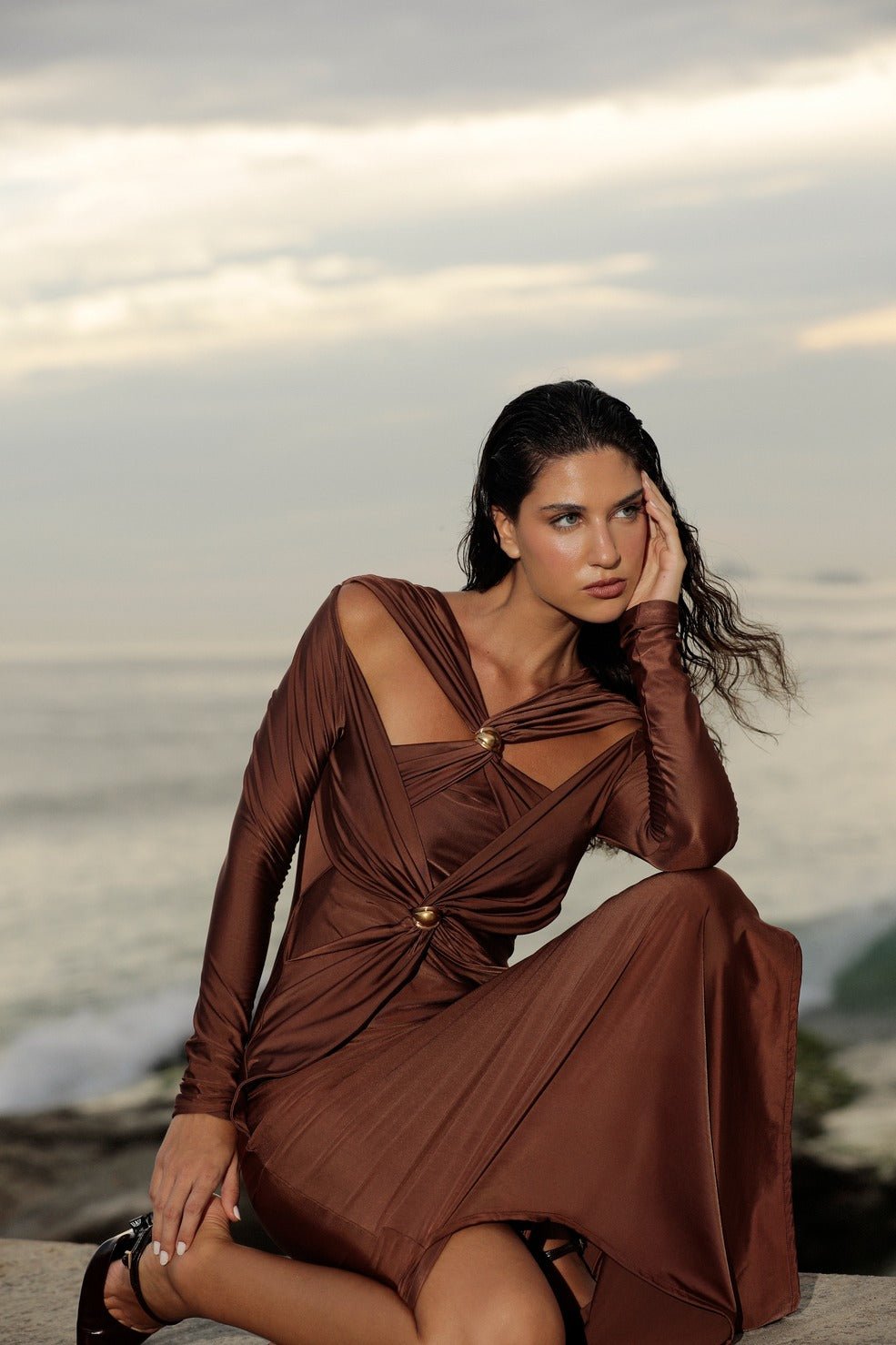 Vestido Longo Selene Cappuccino