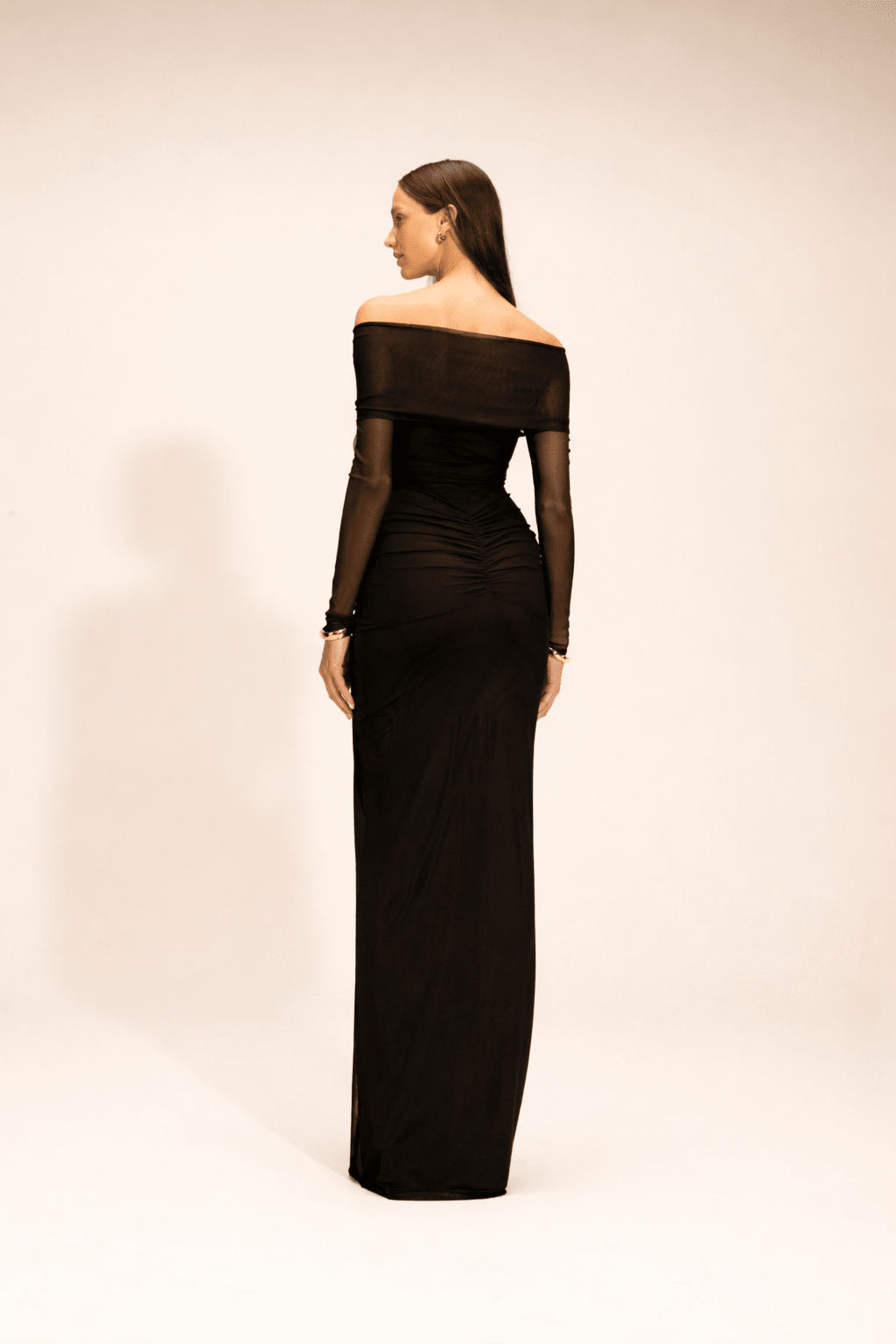 Vestido Aura Longo Ombro a Ombro Preto