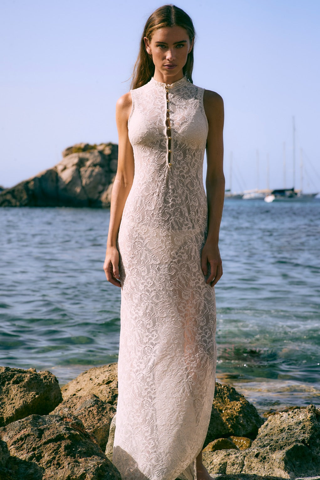 Vestido Longo Bali Renda Off White
