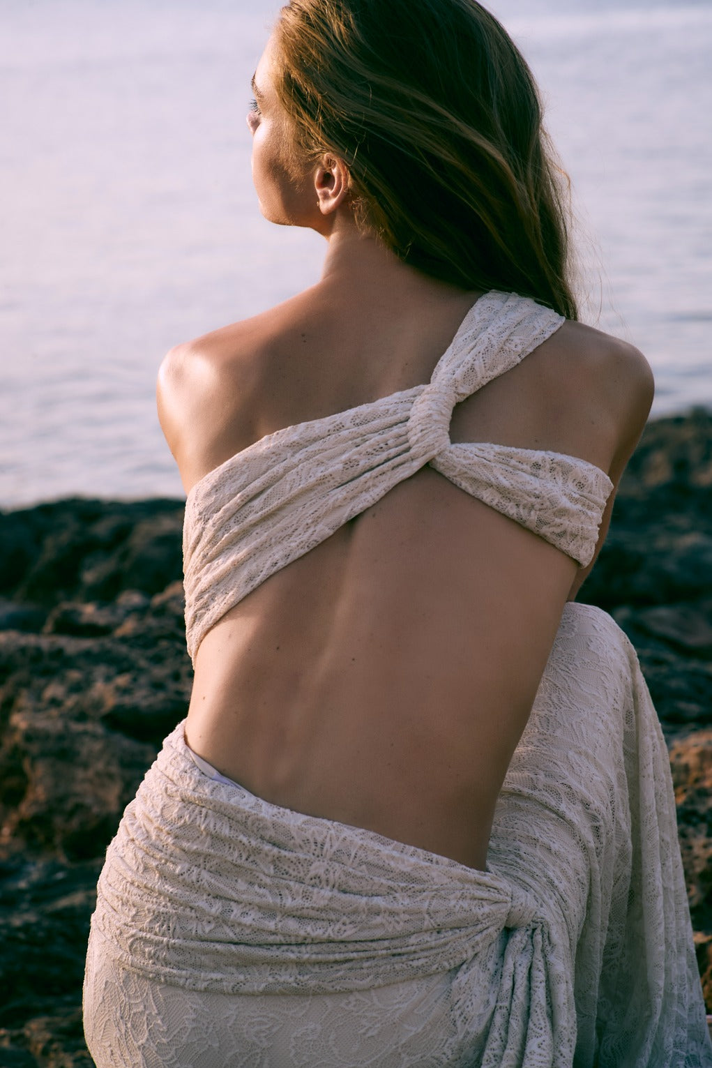 Vestido Longo Cosmo Renda Off White