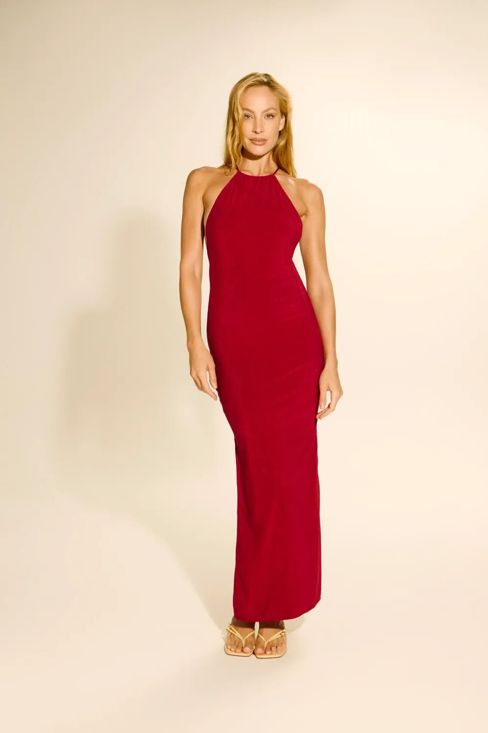 Vestido Dunas Marfim Malibu Carmim