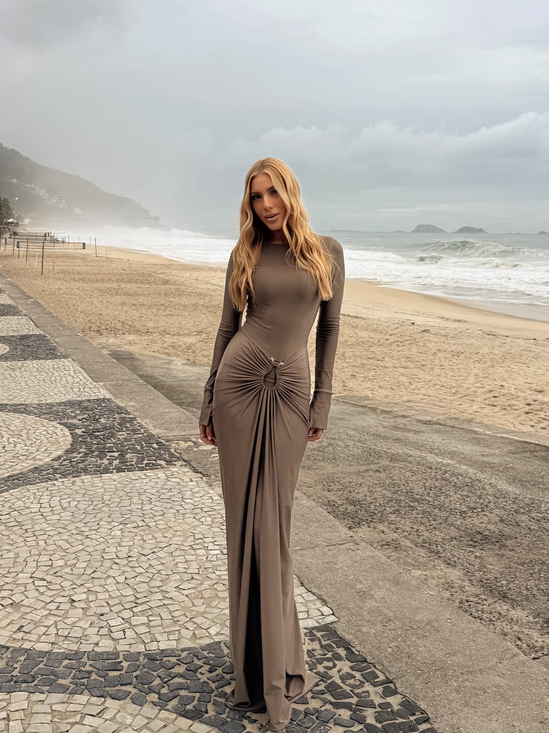 Vestido Venus Longo Castanho