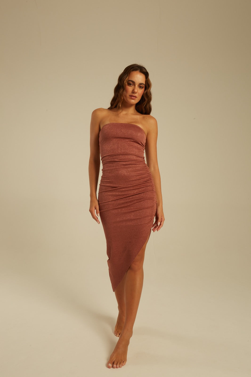 Vestido Clarita Bronze