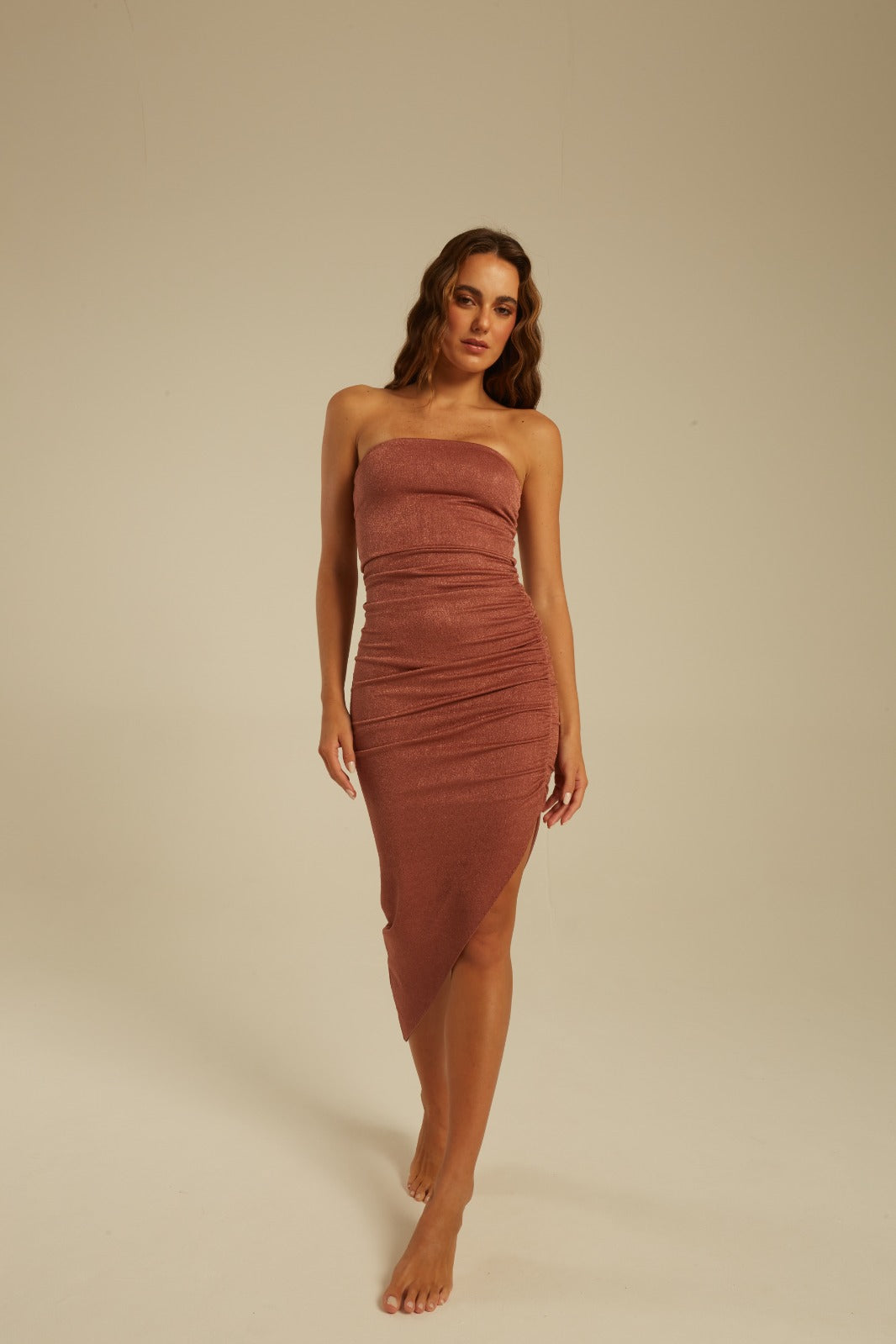 Vestido Clarita Bronze